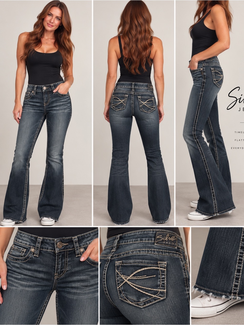 Silver Aiko bootcut jeans